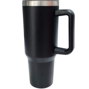 black tumbler