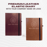 Premium Leather Elastic Diary-Brown