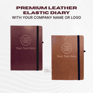 Premium Leather Elastic Diary-Brown